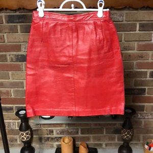 Red Leather Skirt